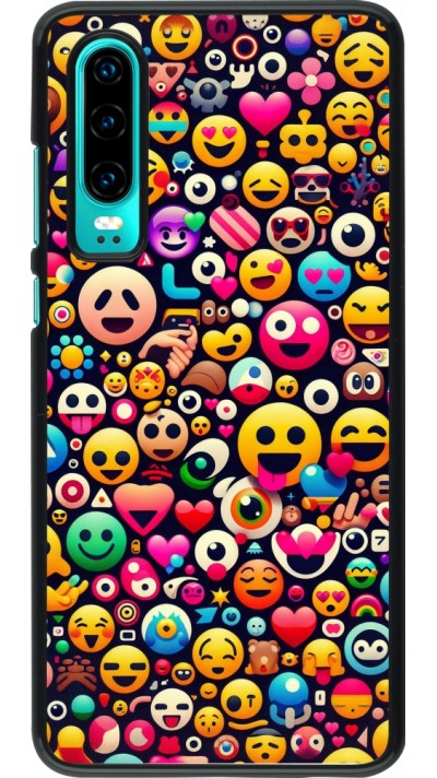 Huawei P30 Case Hülle - Emoji Mix Farbe