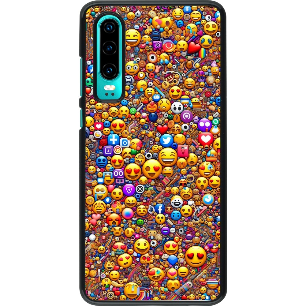 Huawei P30 Case Hülle - Emoji gemischt