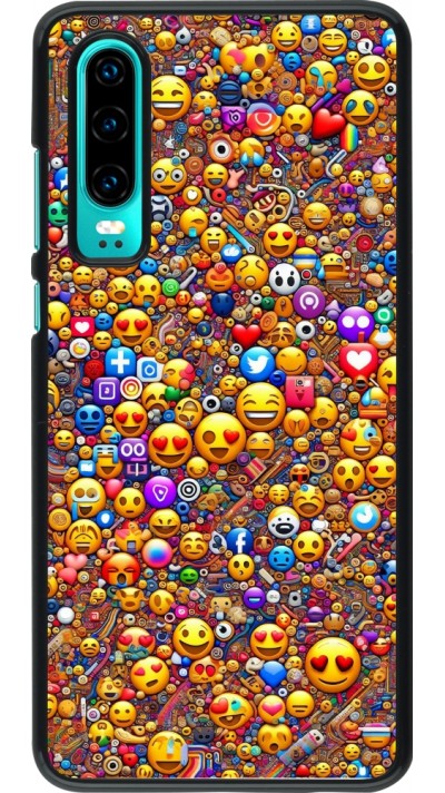 Huawei P30 Case Hülle - Emoji gemischt