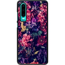 Coque Huawei P30 - Flowers Dark