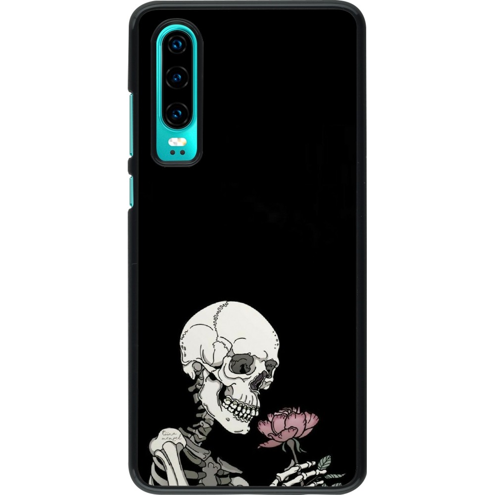 Coque Huawei P30 - Halloween 2023 rose and skeleton