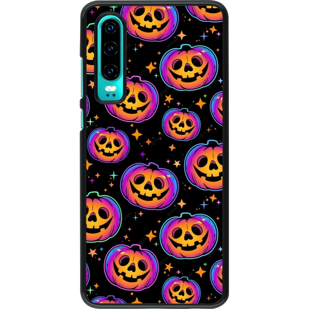 Coque Huawei P30 - Halloween 2024 rainbow pumpkins