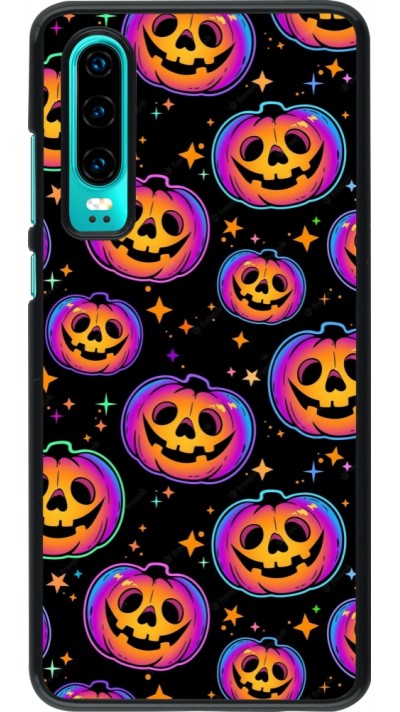 Huawei P30 Case Hülle - Halloween 2024 rainbow pumpkins