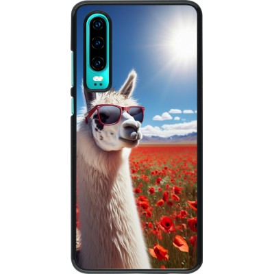 Coque Huawei P30 - Lama Chic en Coquelicot