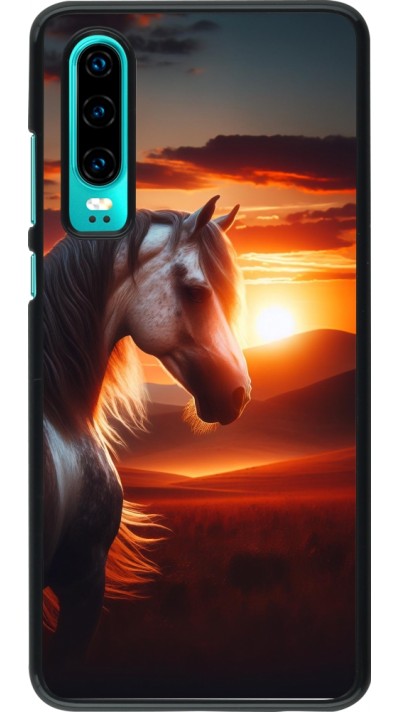 Huawei P30 Case Hülle - Majestätischer Sonnenuntergang Pferd