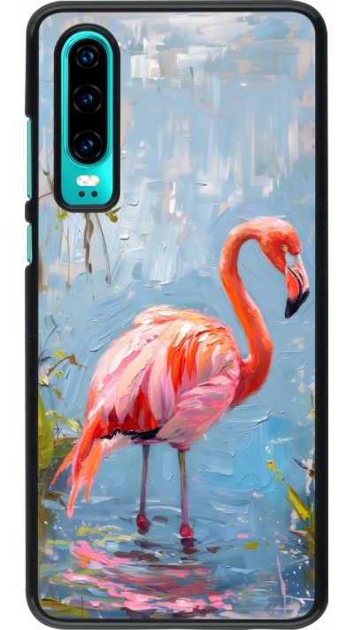 Huawei P30 Case Hülle - Paint Flamingo