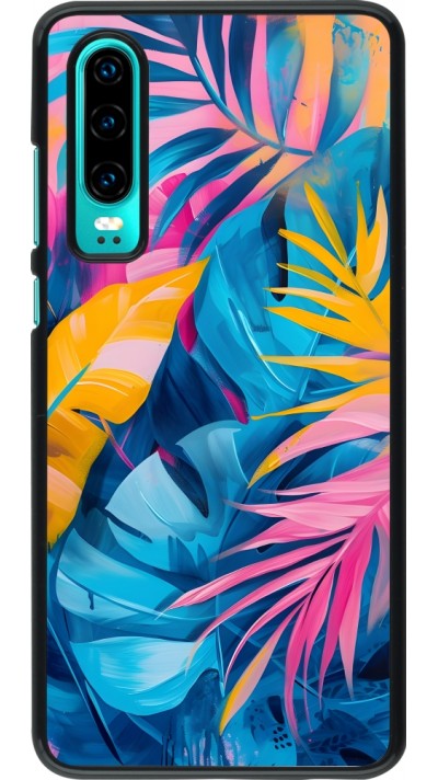 Huawei P30 Case Hülle - Palms Blue