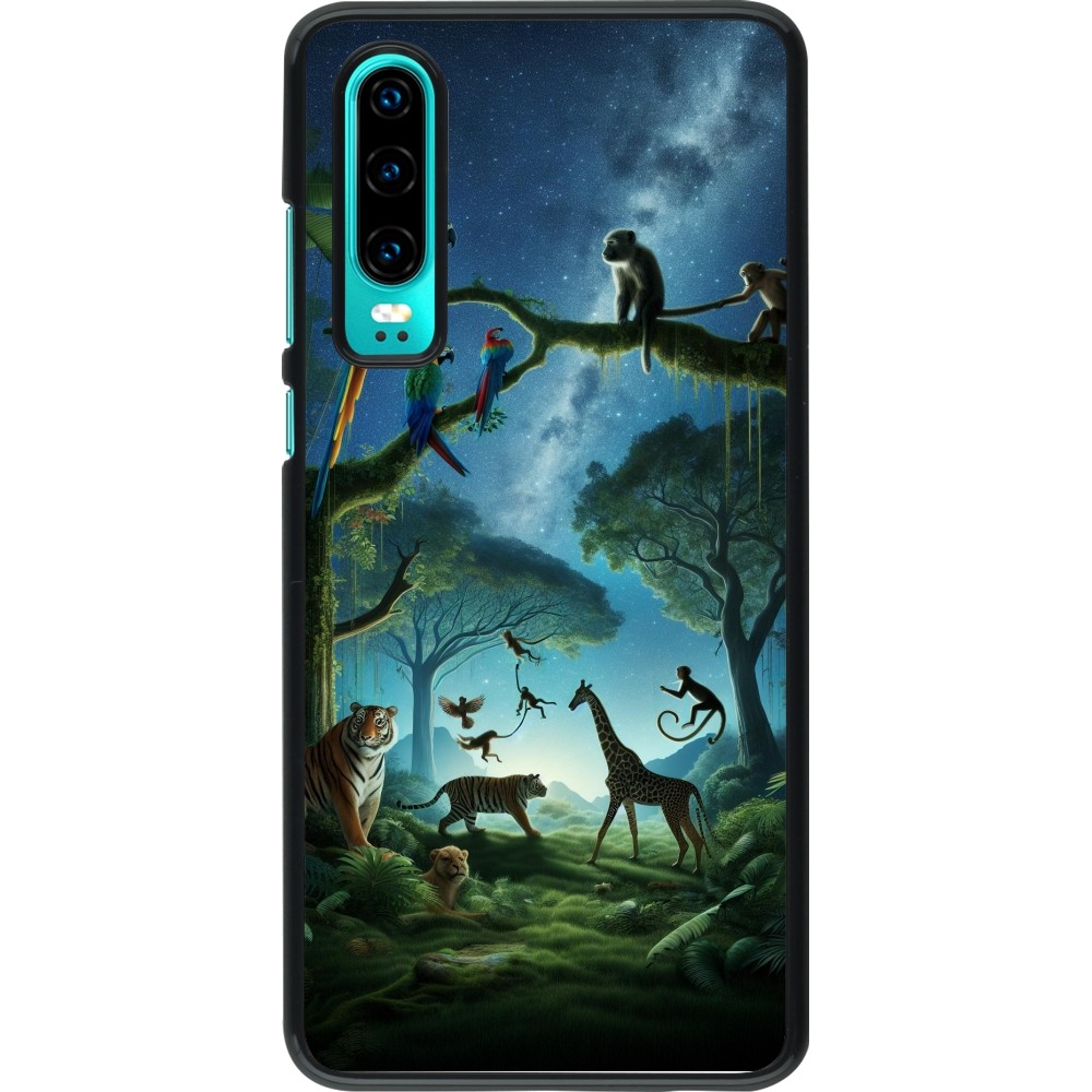 Huawei P30 Case Hülle - Paradies der exotischen Tiere