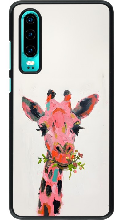 Huawei P30 Case Hülle - Pink Girafe Paint