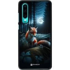 Coque Huawei P30 - Renard lune forêt