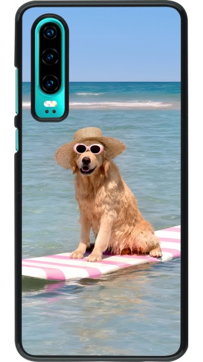 Huawei P30 Case Hülle - Summer Dog on Paddle