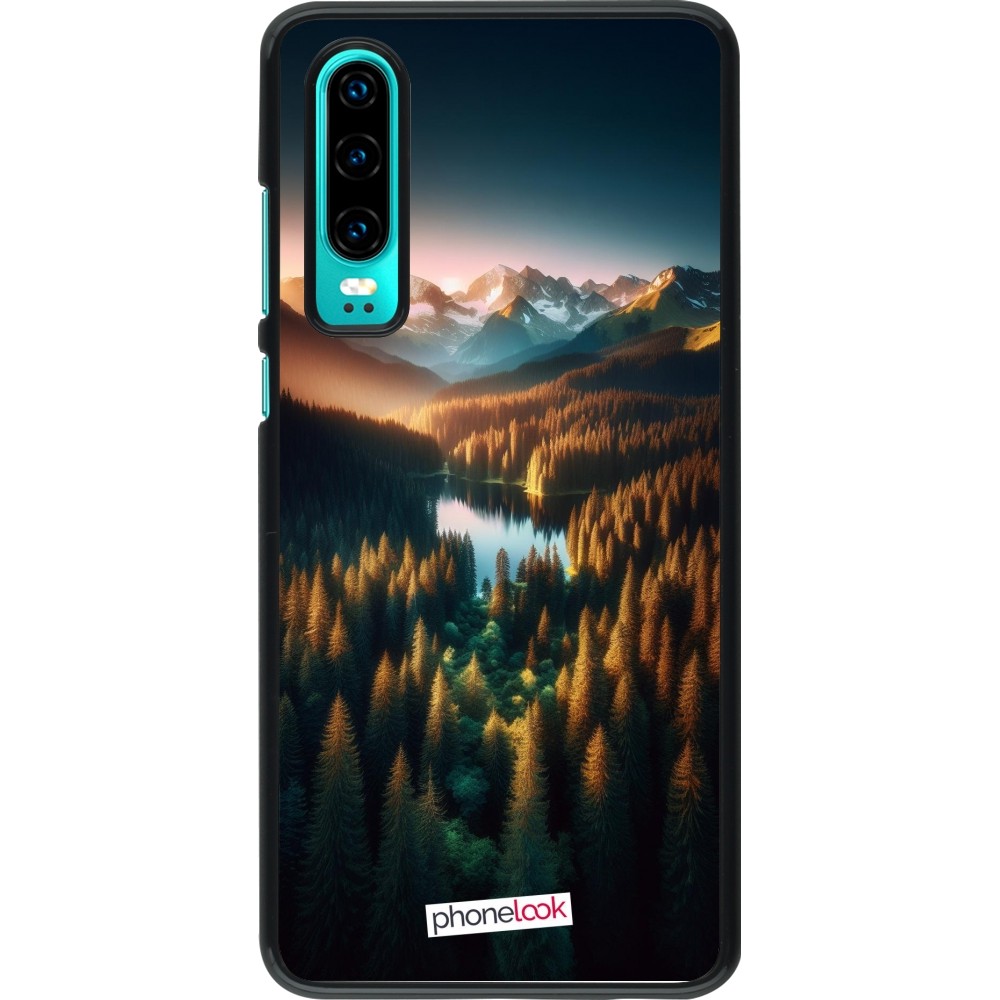 Coque Huawei P30 - Sunset Forest Lake