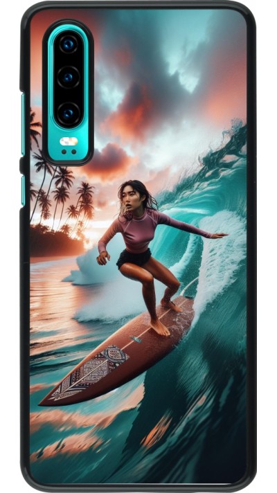 Huawei P30 Case Hülle - Surferin aus Bali