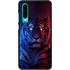 Coque Huawei P30 - Tiger Blue Red