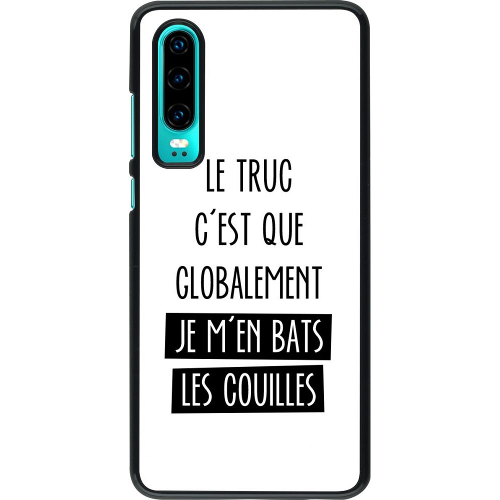 Coque Huawei P30 - Le truc globalement bats les couilles