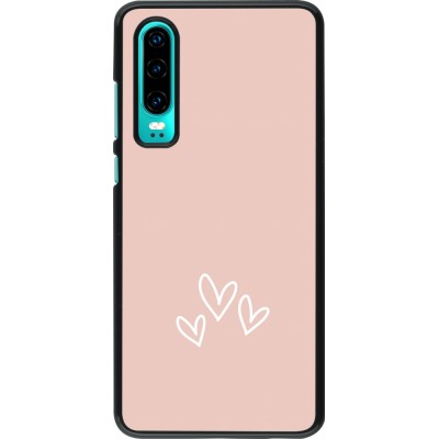 Coque Huawei P30 - Valentine 2023 three minimalist hearts