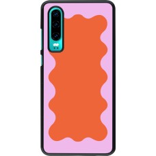 Coque Huawei P30 - Wavy Rectangle Orange Pink