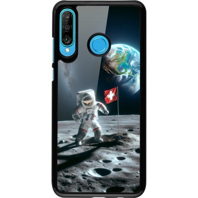 Coque Huawei P30 Lite - Astro Suisse sur lune