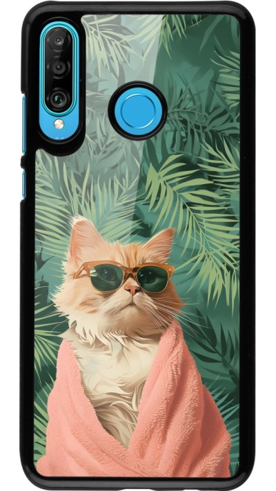 Coque Huawei P30 Lite - Cat Summer Palms