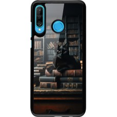 Coque Huawei P30 Lite - Chat livres sombres