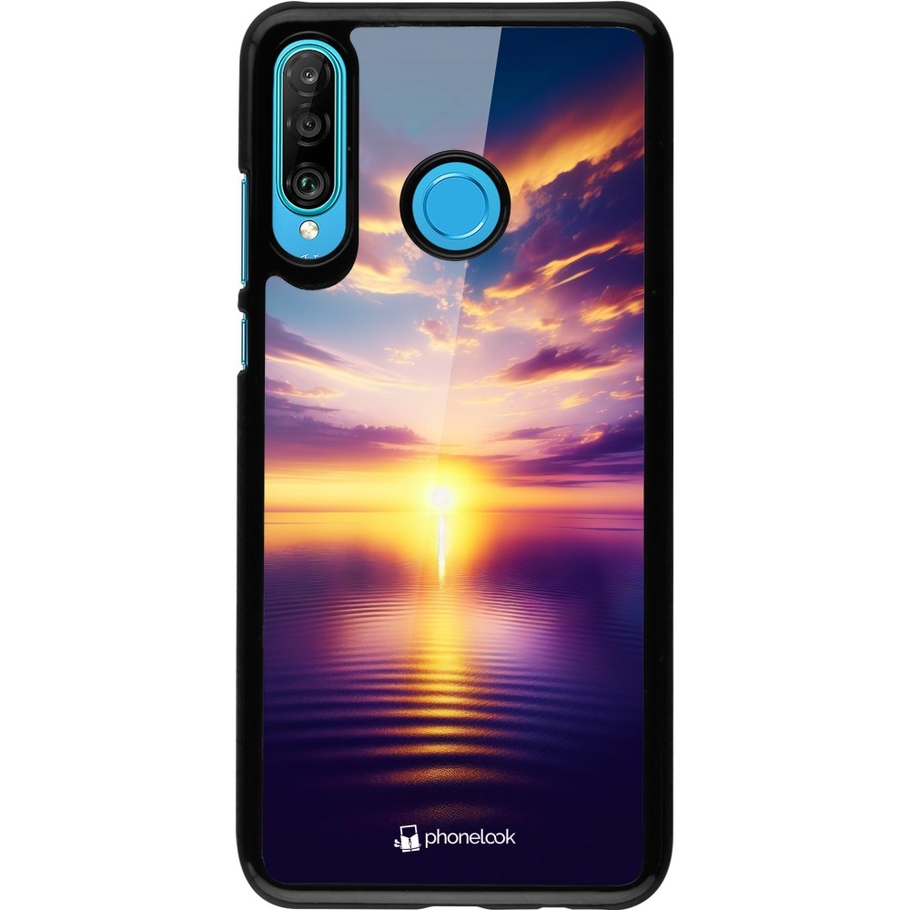 Coque Huawei P30 Lite - Coucher soleil jaune violet