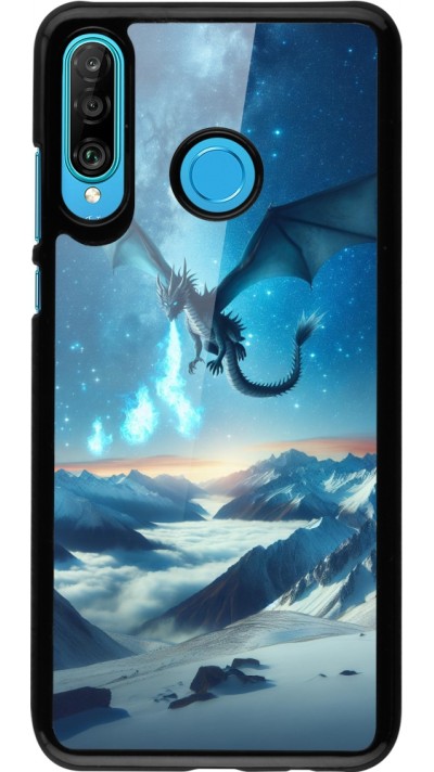 Coque Huawei P30 Lite - Dragon nocturne montagne