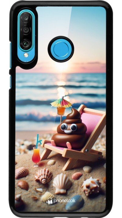 Coque Huawei P30 Lite - Emoji caca sur chaise longue