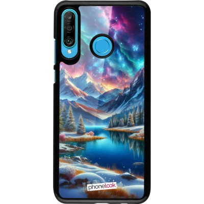 Coque Huawei P30 Lite - Fantasy Mountain Lake Sky Stars