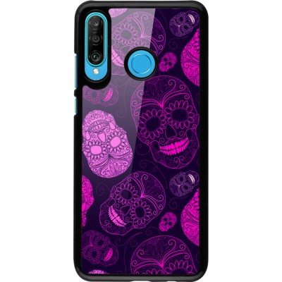 Coque Huawei P30 Lite - Halloween 2023 pink skulls