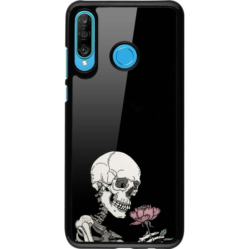 Coque Huawei P30 Lite - Halloween 2023 rose and skeleton