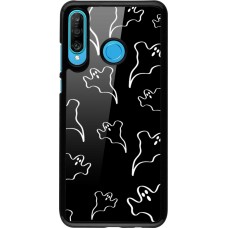 Coque Huawei P30 Lite - Halloween 2024 black and white ghosts