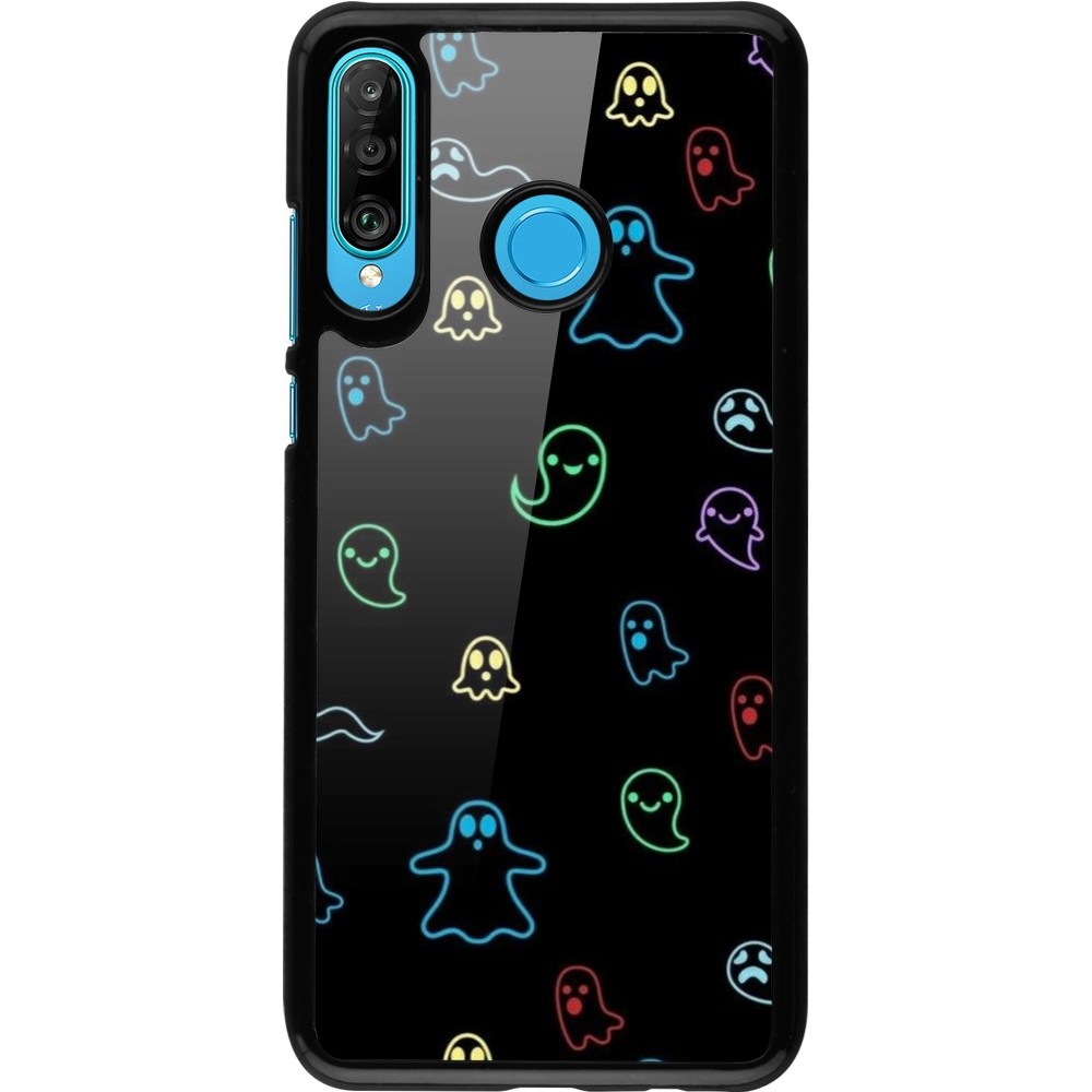 Coque Huawei P30 Lite - Halloween 2024 colorful ghosts