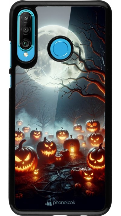 Coque Huawei P30 Lite - Halloween 2024 Many Pumpkins