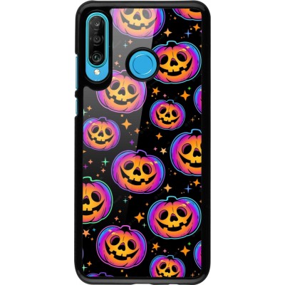 Coque Huawei P30 Lite - Halloween 2024 rainbow pumpkins