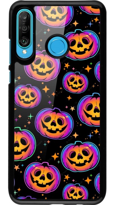 Coque Huawei P30 Lite - Halloween 2024 rainbow pumpkins