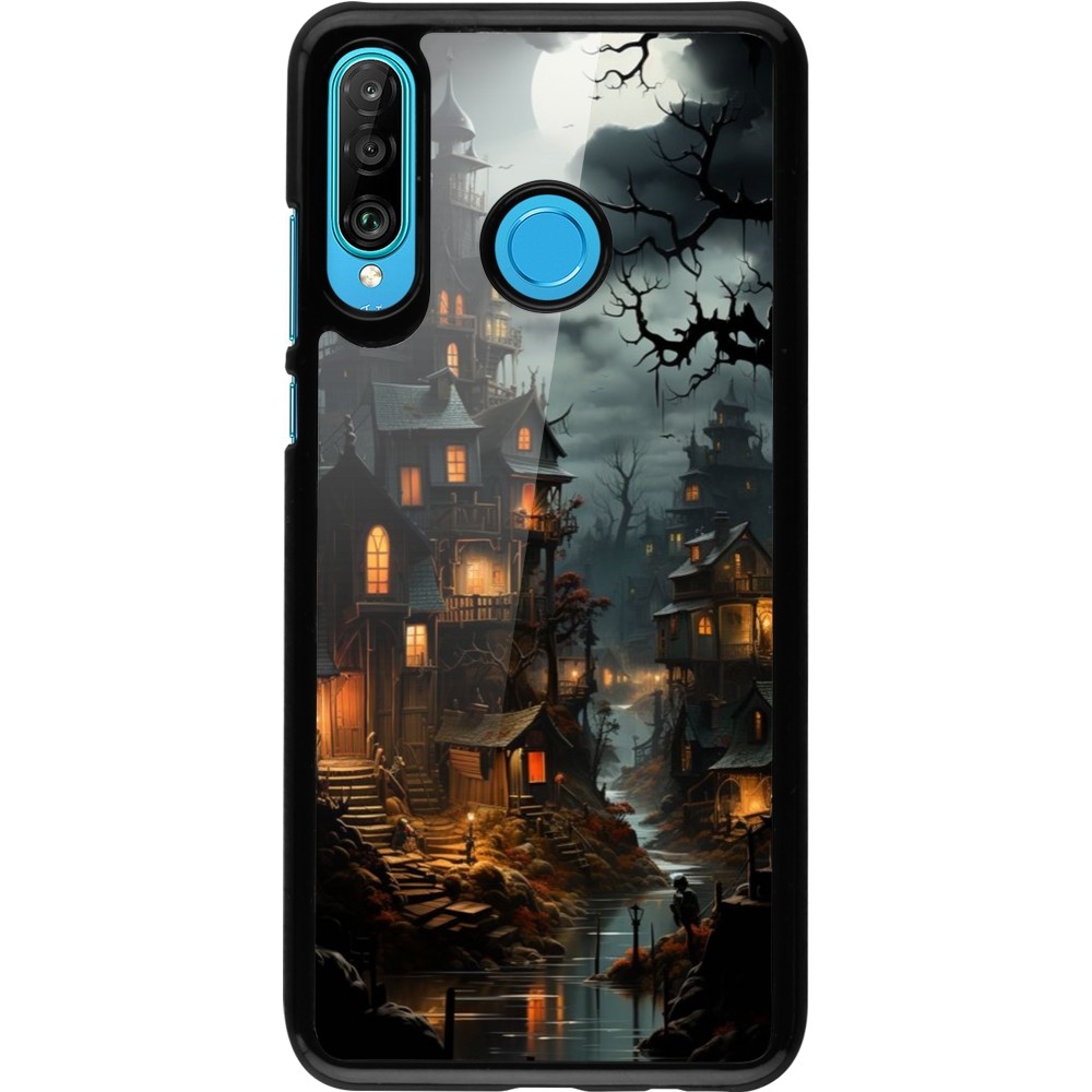 Coque Huawei P30 Lite - Halloween 2024 scary town