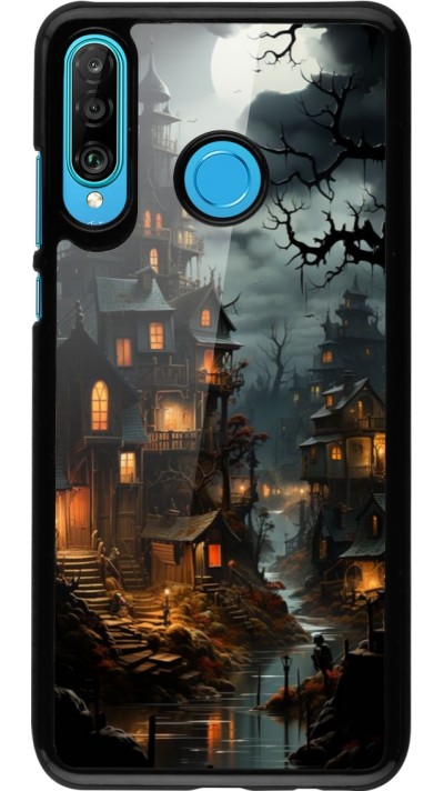 Coque Huawei P30 Lite - Halloween 2024 scary town