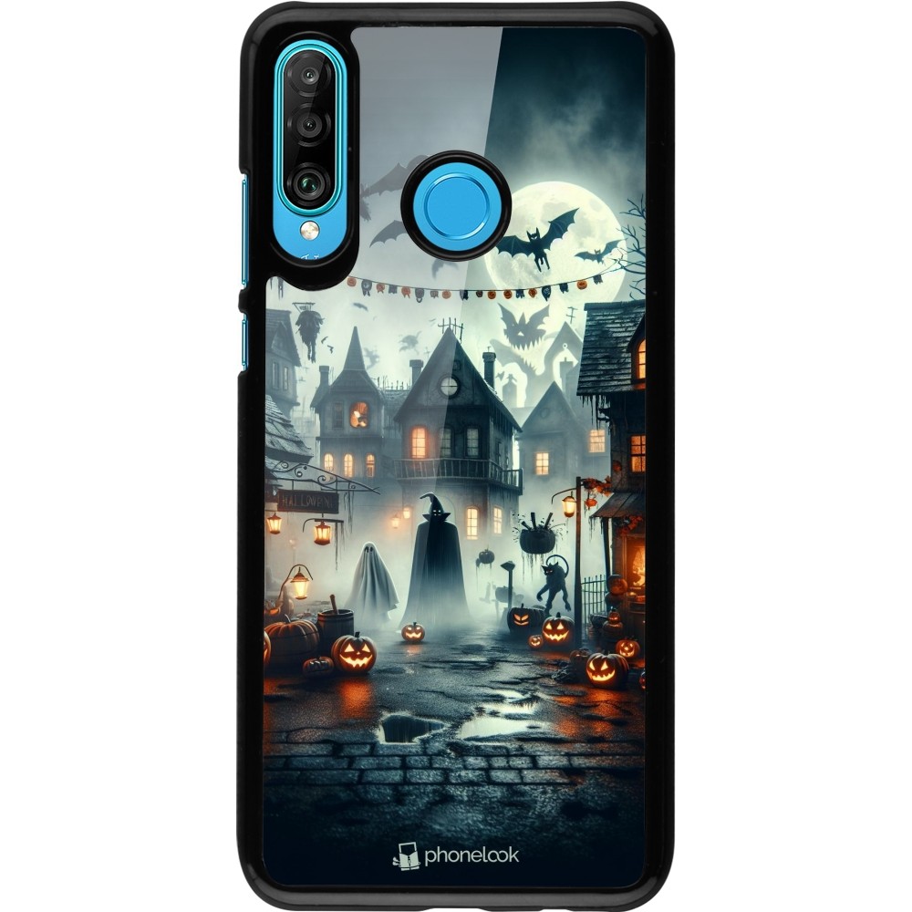 Huawei P30 Lite Case Hülle - Halloween Spukstadt