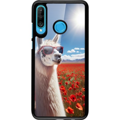 Coque Huawei P30 Lite - Lama Chic en Coquelicot