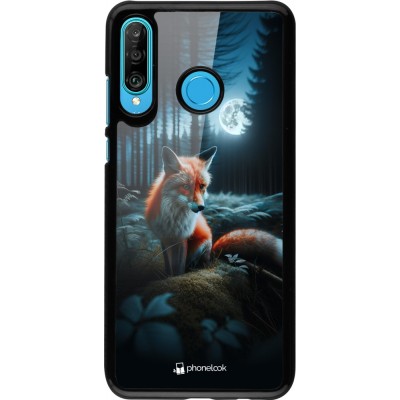 Coque Huawei P30 Lite - Renard lune forêt