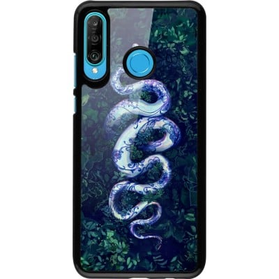 Coque Huawei P30 Lite - Serpent Blue Anaconda