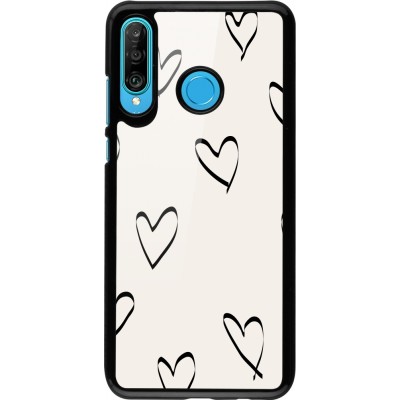 Coque Huawei P30 Lite - Valentine 2023 minimalist hearts