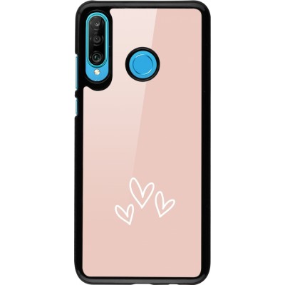 Coque Huawei P30 Lite - Valentine 2023 three minimalist hearts