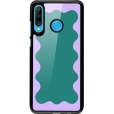 Coque Huawei P30 Lite - Wavy Rectangle Green Purple