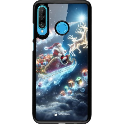 Coque Huawei P30 Lite - Noël 2023 Père Noël enchanté