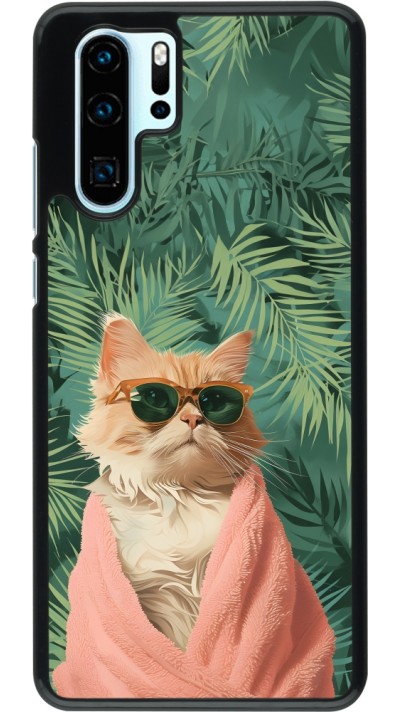 Coque Huawei P30 Pro - Cat Summer Palms