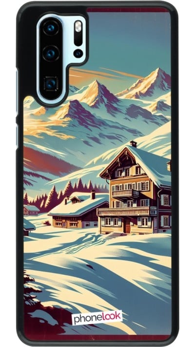 Coque Huawei P30 Pro - Chalet montagne enneigée