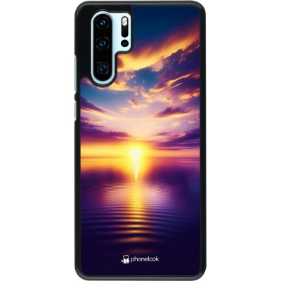 Coque Huawei P30 Pro - Coucher soleil jaune violet