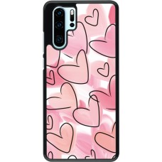 Huawei P30 Pro Case Hülle - Easter 2023 pink hearts