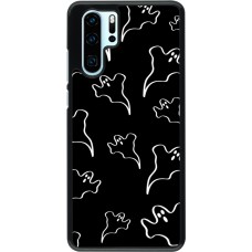 Coque Huawei P30 Pro - Halloween 2024 black and white ghosts